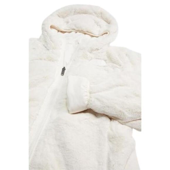 The North Face Reversible Mossbud Jacket Girls Small White Hooded Parka APP2030 - Picture 7 of 12